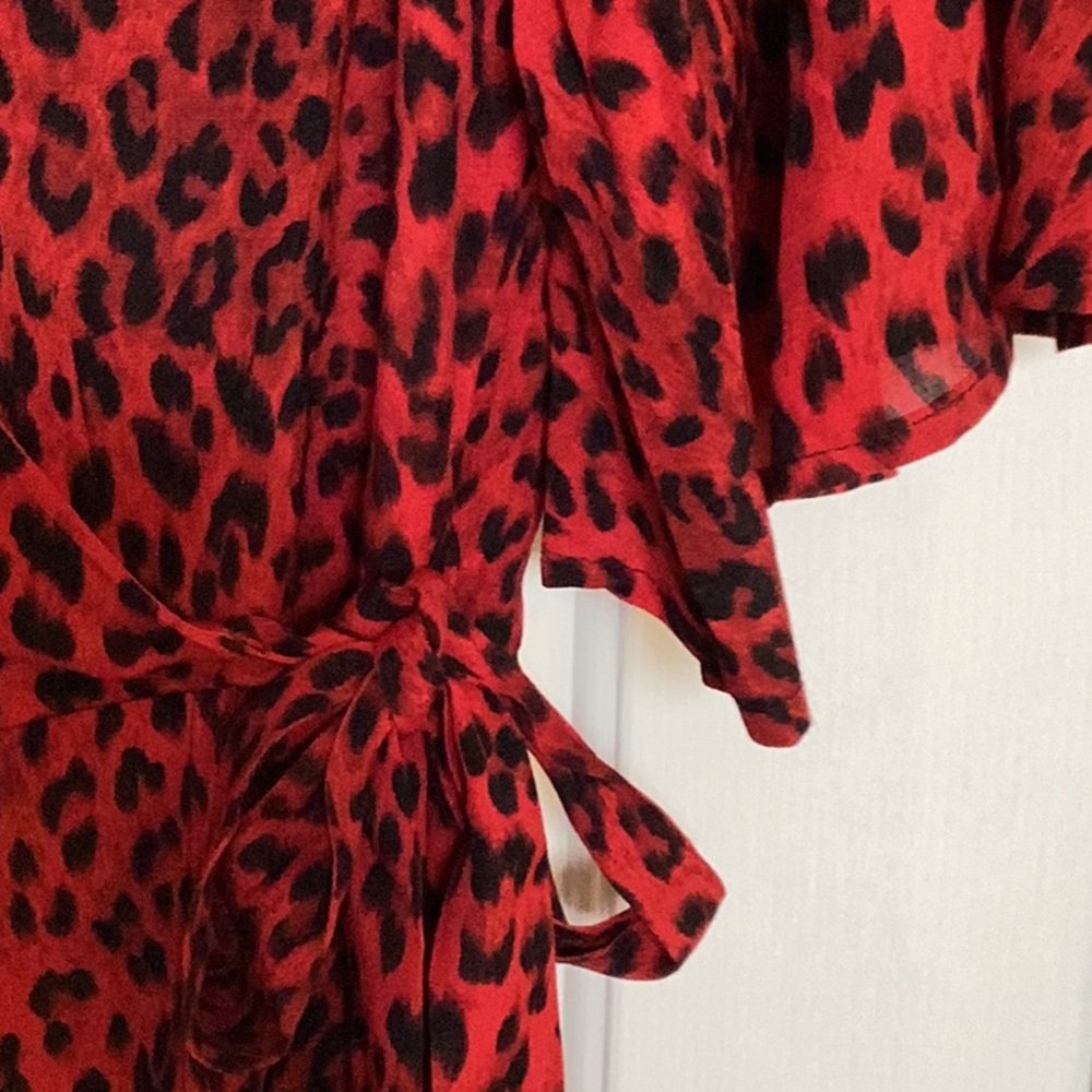 Sanctuary Animal Print Wrap Dress w/ Bell Sleeves - Picture 5 of 10